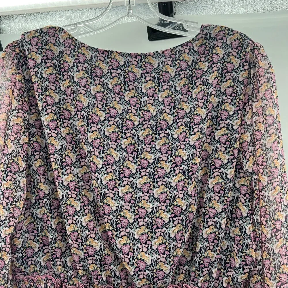 Sadie & Sage Women's Floral A-Line Dress Long Sleeve Size Large Above Knee - Picture 6 of 9